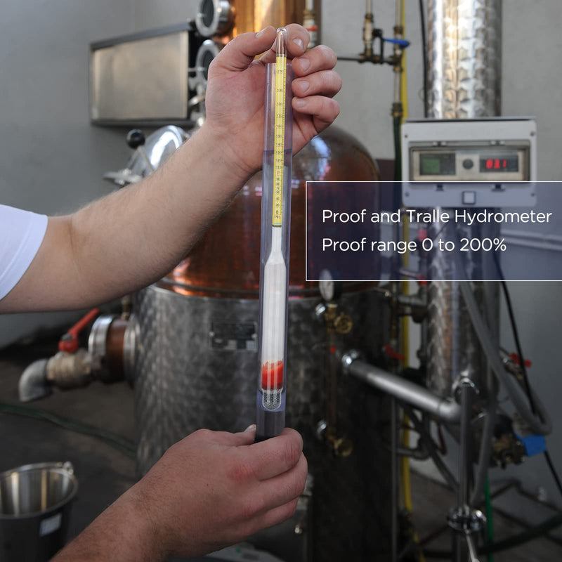 [Australia - AusPower] - Chengu Hydrometer Alcohol Meter Test Kit 0-200 Proof with Glass Cylinder, Brush and Dust Cloth, Distilling Moonshine Alcoholmeter for Proofing Distilled(Stylish Style) Yellow 