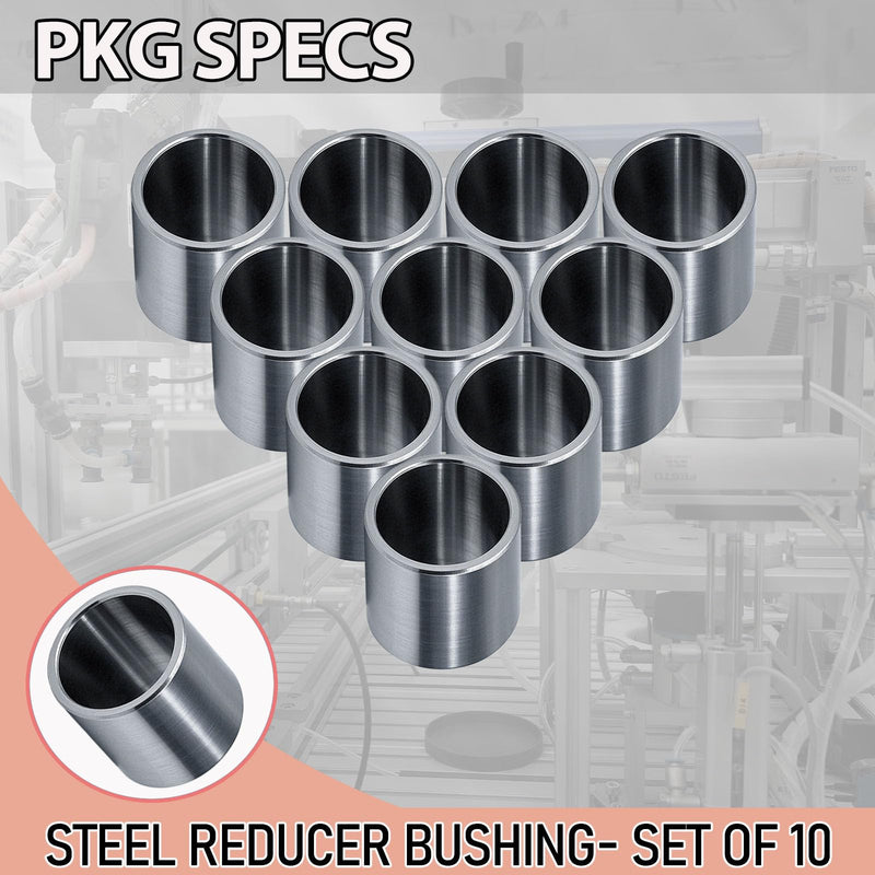 [Australia - AusPower] - Stainless Steel Reducer Bushing, Screw Standoff Bushing Round Metal Spacer, Steel Reducer Standoff Bushing, Reducing Bushing Adapters 3/4" to 5/8"Fits for 5/8" Screws Bolts and Rods Set of 10 