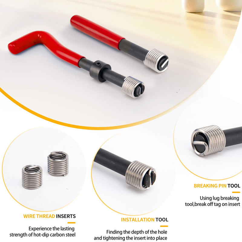 [Australia - AusPower] - M10x1.25 Thread Repair Kit, Metric Helicoil Thread Repair Kit with HSS Drill and Stainless Inserts for All Metals, Composites, Polymers and Other Materials M10 x 1.25 