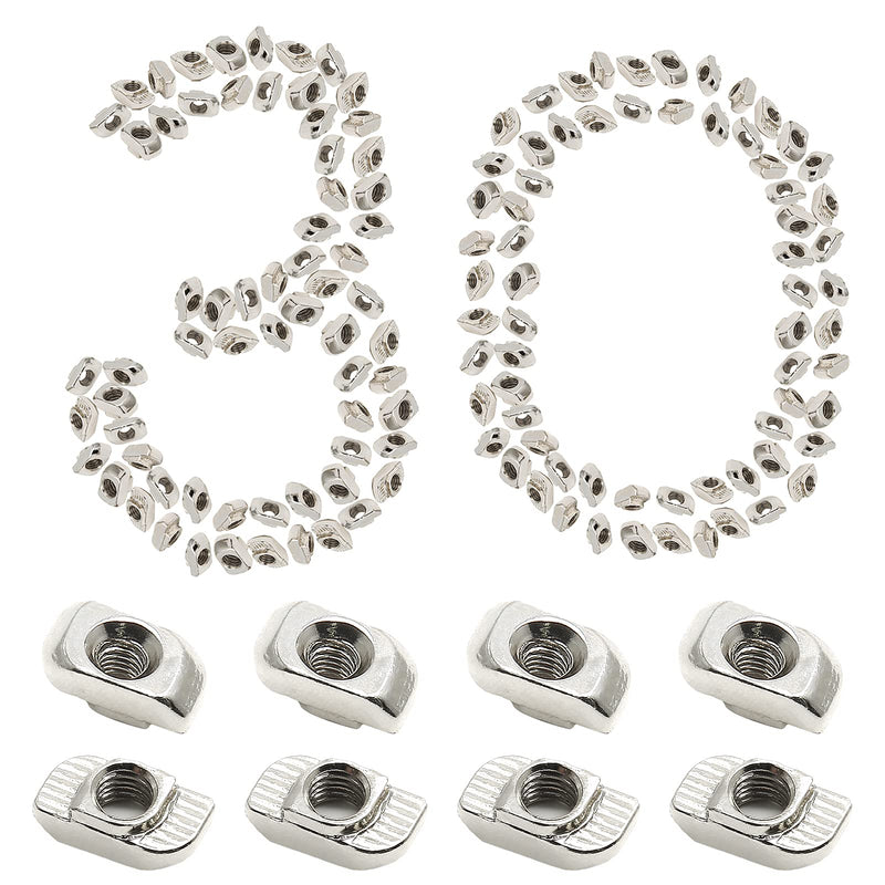 [Australia - AusPower] - 50 Pcs 3030 Series Sliding T Nuts Metric M6 Thread Slide in Hammer Head T-Nut, Sliding T-Nuts for Standard 8mm T-Slot Aluminum Extrusion Profile 30S-M6 50 Pcs 
