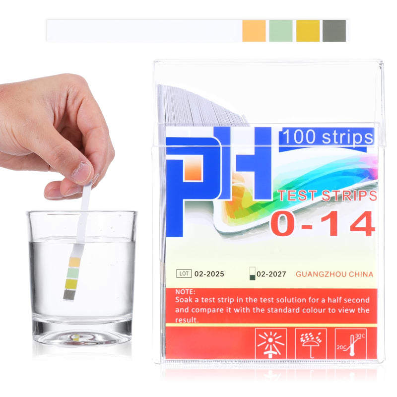 [Australia - AusPower] - LIQWEI Pack of 100 PH Test Strips, PH Value Test Strips Urine Acid Bases Value Test Strips Four-Colour Acid Base Test Strips Litmus Paper for Home Aquariums Litmus Paper (Measuring Strips 0-14) 