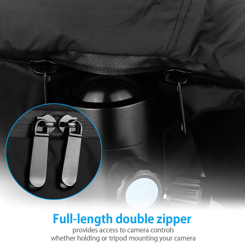 [Australia - AusPower] - Powerextra Professional Waterproof Camera Rain Cover Protector for Nikon Sony Pentax and Other Digital SLR Cameras, Great for Rain Dirt Sand Snow Protection (Black) 