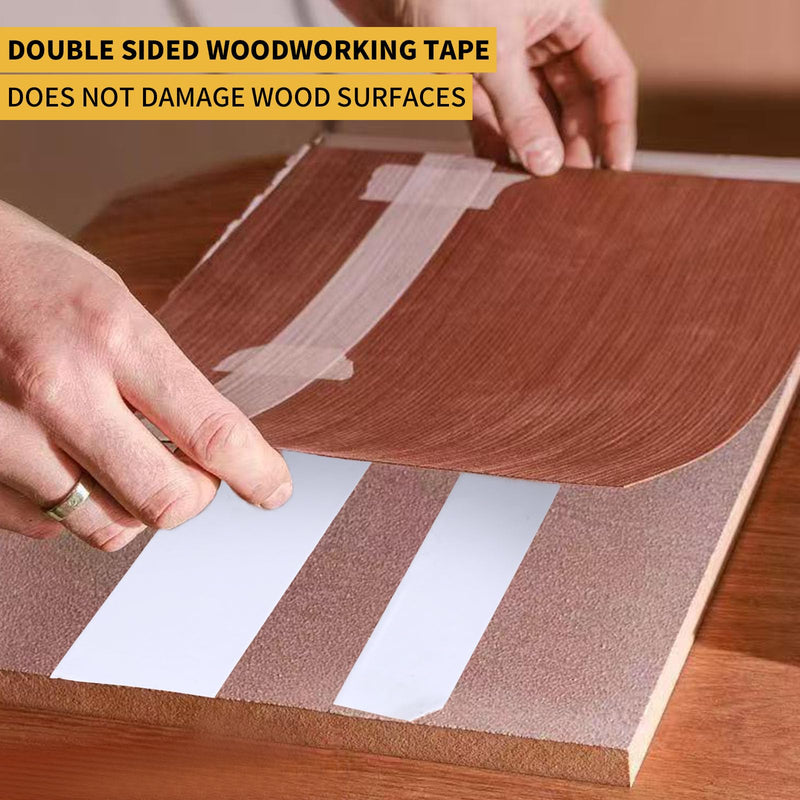 Double Sided Woodworking Tape - 2 Inch x 88 FT Heavy Duty Adhesive Tape for Carpentry, Cabinet Installation, Trim Projects Residue-Free Bonding Tape (1 Pack) Yellow 1