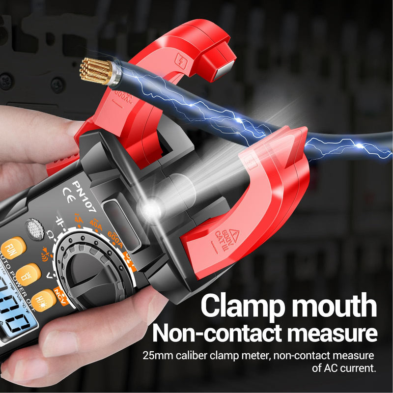 [Australia - AusPower] - Digital Clamp Meter Multimeter, 5999 Count Auto Ranging Amp Tester, Multimeter Voltage Tester with Backlit Display Screen, AC and DC Current, AC Voltage, Resistor, Capacitance Test 