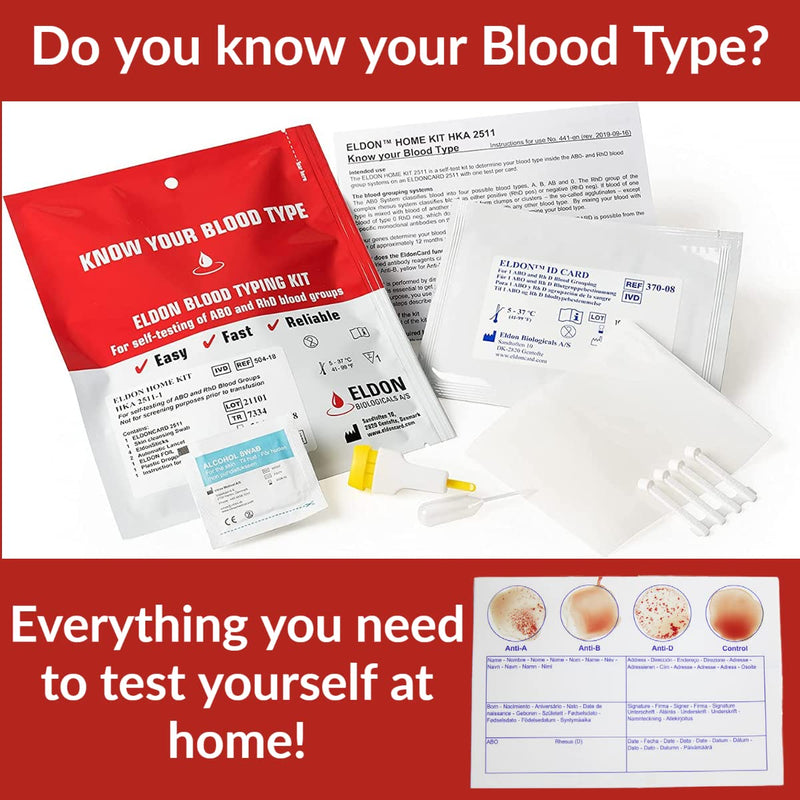 [Australia - AusPower] - EldonCard Blood Typing Test Kit, 5-Pack 