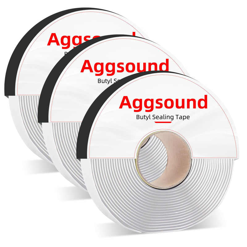 3/4" x 30ft Butyl Seal Tape - Butyl Rubber Sealing for Automotive(Car, RV, Truck, Boat) & Home Weatherproofing, Glass, Roof, Windows, Doors & Pipe (Gray, 1/8" Thick), 3 Rolls 3/4" x 30ft-Gray-3 Rolls
