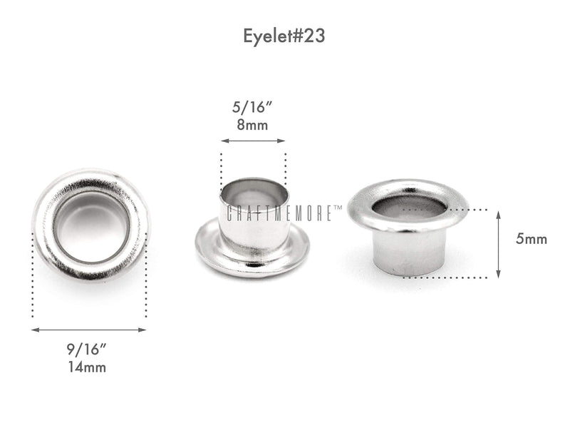 CRAFTMEMORE 5/16" Grommet Tool Kit Eyelet Setting Tool Grommet Setter Hole Punch Cutter & Pack of 100 Grommets (5/16" (8mm) Inside Diameter) 5/16" (8 mm)