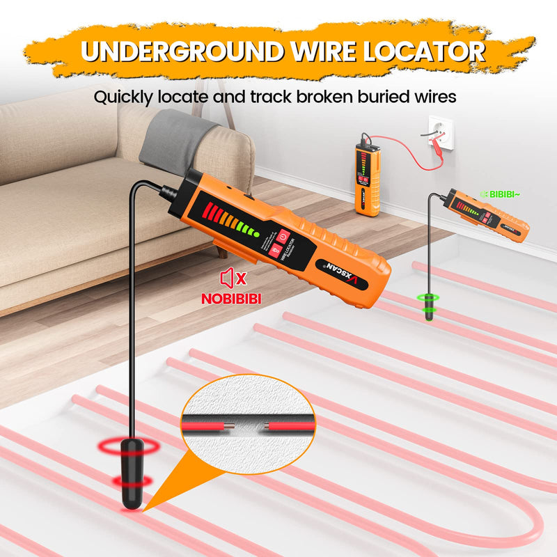 [Australia - AusPower] - VXSCAN Underground Cable Wire Locator, F04 Wire Tracer Tester with Headphones, Earth Cable Locators for Dog Fence, Irrigation Control Wires 