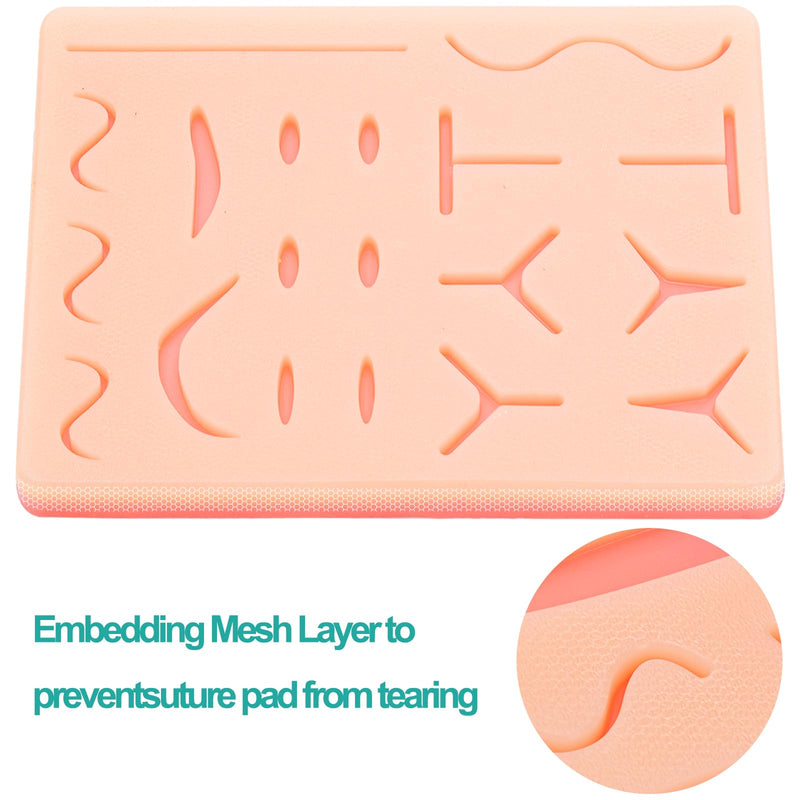 [Australia - AusPower] - ZENFUN 3 Packs Suture Practice Pad, 3 Layer Sature Pads for Medical, Silicone Suture Skin Kit with 14-19 Pre-Cut Wounds, Hard to Rip, Great Gift for Vet Students Veterinarian Nurses Training 