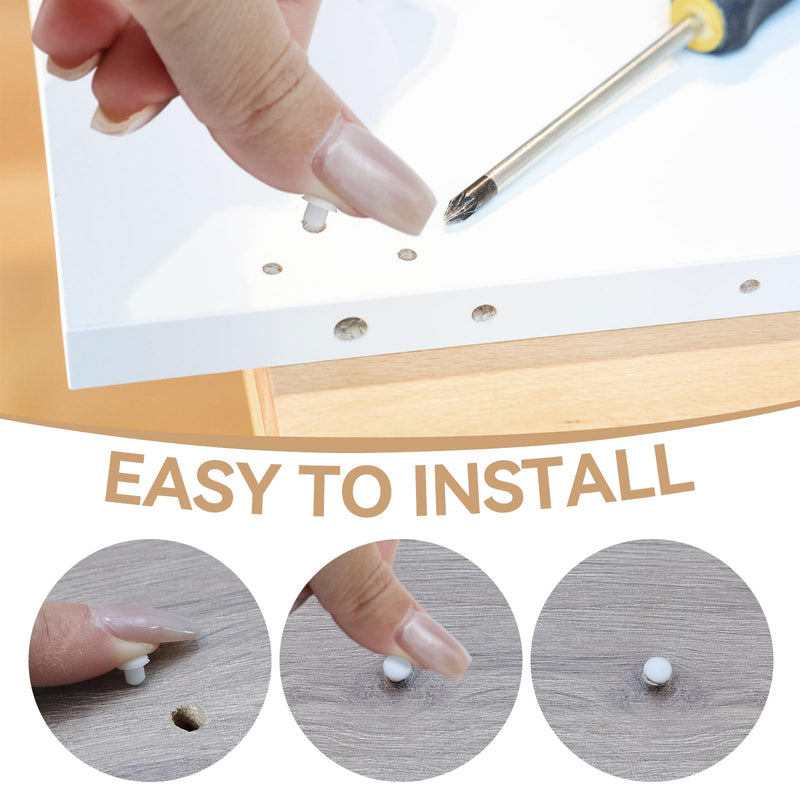 [Australia - AusPower] - 100PCS White Soft Plastic Screw Hole Cover Plugs, 3mm Waterproof Cap Plug for Holes 