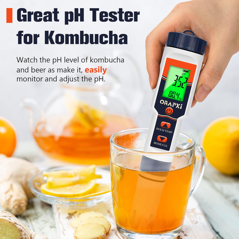 [Australia - AusPower] - Pool Salt Tester pH Meter ORAPXI Salinity Meter and pH Tester PPM EC Meter with LCD Screen 5 in 1- SALT pH TDS EC Meter for Saltwater Pool, Hot Tubs, Spas, Aquarium, Hydroponics System, Home Brew Red 
