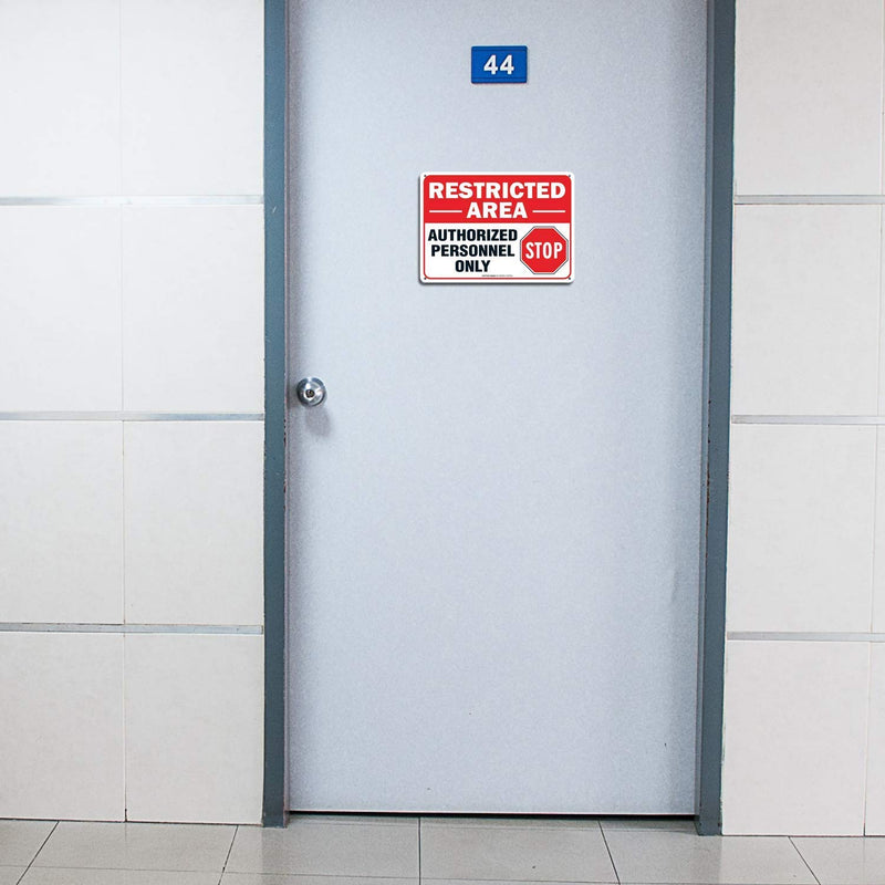 [Australia - AusPower] - (6 Pack) Restricted Area Sign Authorized Personnel Only, Do Not Enter Sign, 10 x 7 Inches .40 Rust Free Aluminum, UV Protected, Weather Resistant, Waterproof, Durable Ink，Easy to Mount 