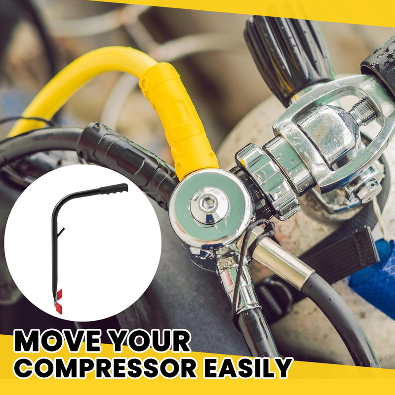 [Australia - AusPower] - Metal Compressor Tote Portable Powder Coated Steel Tote Compressor, Black, 15.4 x 8.7 Inch 