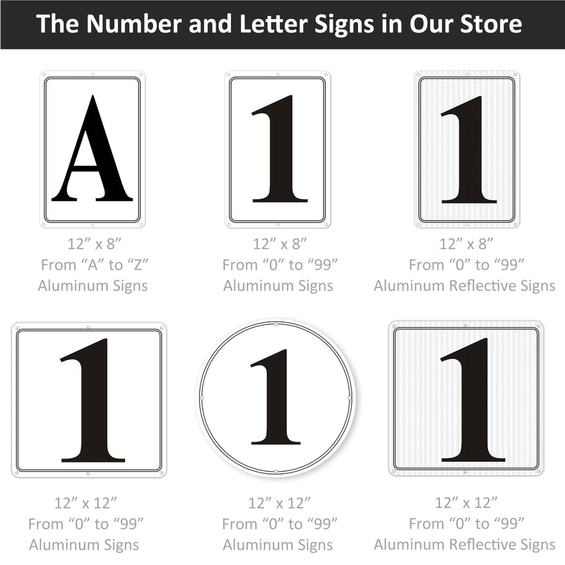 [Australia - AusPower] - Premium Aluminum Number Signs 3-12" X 12" Parking Spot Number Signs, Large Metal Numbered Signs for Floor, Dock, Court, Aisle, Field and Outdoor Use, Weather-Resistant, Easy Mounting, High Visibility 