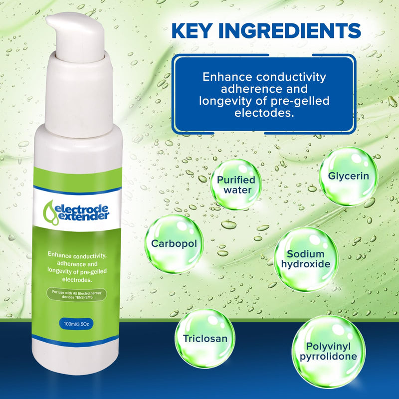 [Australia - AusPower] - Electrode Extender Conductive Adhesive Gel by PMT  Enhance Durability, Adhesion and Conductivity for TENS/EMS Electrodes; Extend life of Electrodes and Increase Adhesion  3.5oz 