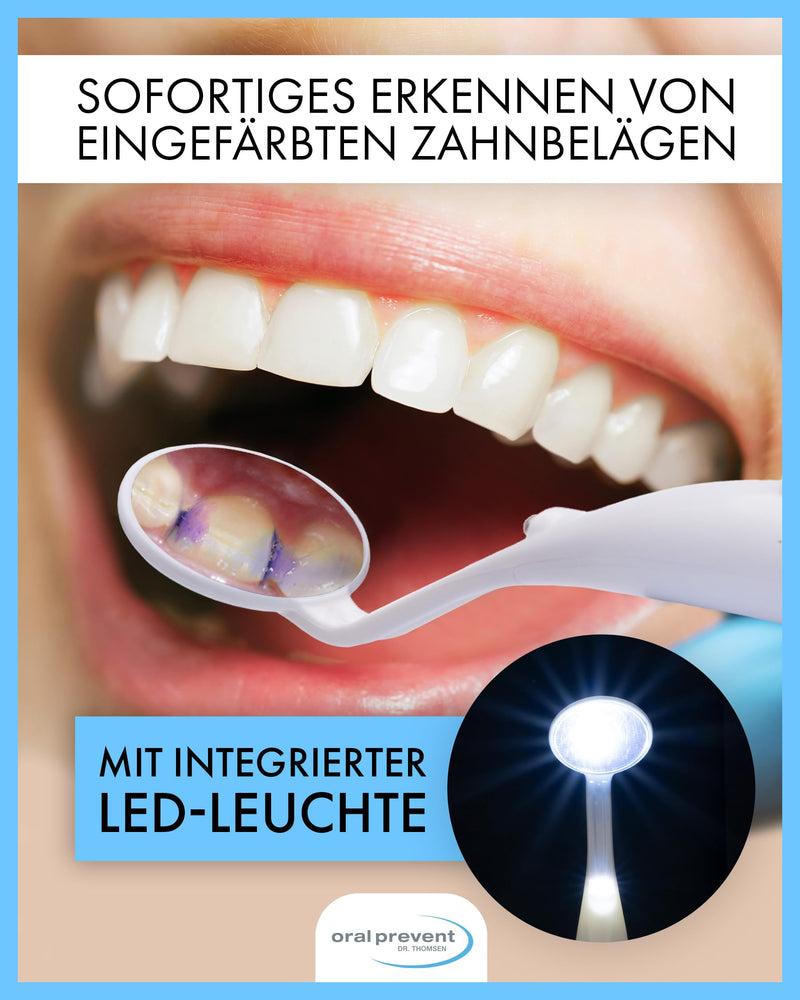 [Australia - AusPower] - ORAL-PREVENT DR. THOMSEN Mouth Mirror with LED Light - Dental Mirror for Better Dental Care - Anti-Fog Coating - Small 