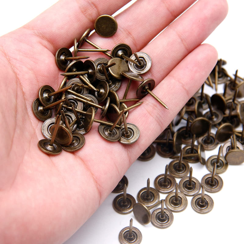 [Australia - AusPower] - Bronze Flat Head Upholstery Tacks, Decorative Tack, Furniture Tacks Pins 11mm x 17mm / 0.43 Inch x 0.67 Inch, Upholstery Nails for Sofa, Door, Jewelry Box(100Pcs) style4 