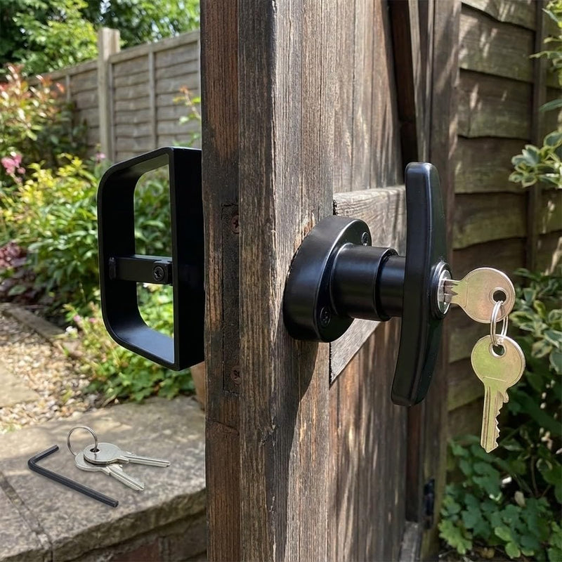 6" T-Handle Shed Door Lock Handle with Lock Keyed Alike Garage t Handle Shed Latch Hardware Locking Handle Lock T-Handle Lock with 8 Keys & Allen Wrench (2kits) 6" T-Handle Lock 2kits