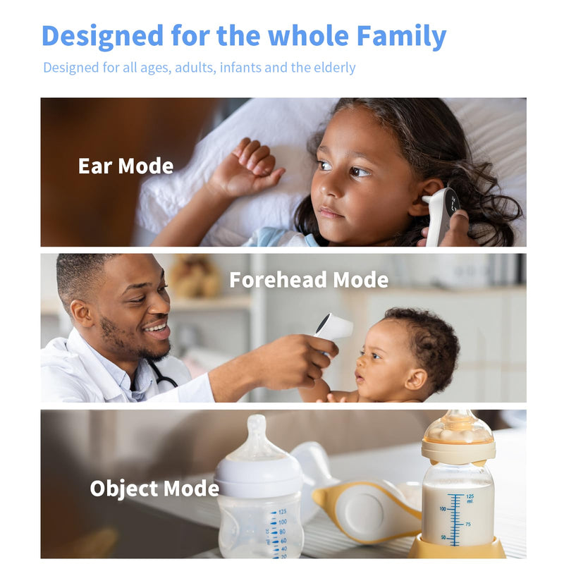 [Australia - AusPower] - Boncare Ear and Forehead Thermometer, 2X Accuracy Infrared Digital Thermometer for Adults and Kids, 1 Second Reading, No Touch Baby with Fever Alarm 