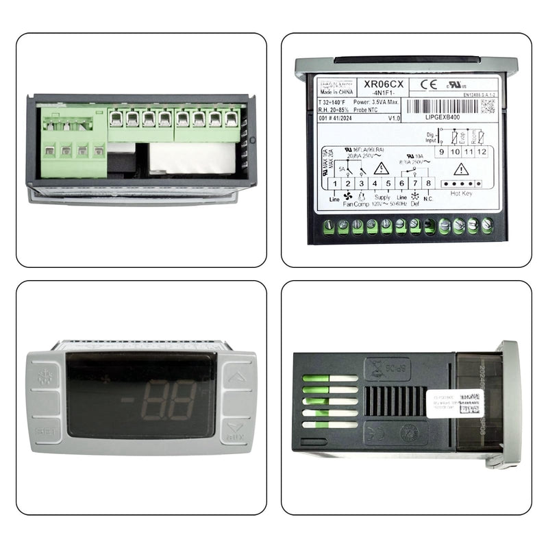 [Australia - AusPower] - XR06CX-4N1F1 for Dixell Temperature Controller Fits for 120V 50-60hz Commercial Refrigerators/Freezer Digital Thermostat Controller with Temperature Sensor 