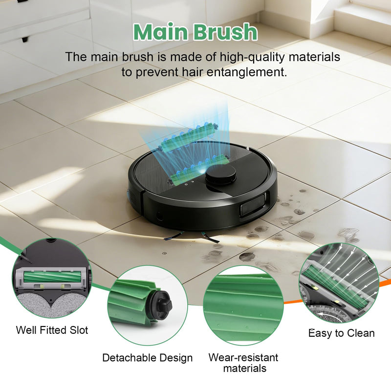 [Australia - AusPower] - 18 Pcs Replacement Parts for iRobot Roomba Plus 405 Combo / 505 Combo / 507 Combo Robot Vacuum Cleaner, Include 1 Main Brush, 4 Dust Bags, 4 Mop Pads, 4 Filters, 4 Side Brushes and 1 Cleaning Tool 18PCS for iRobot 405 Combo 