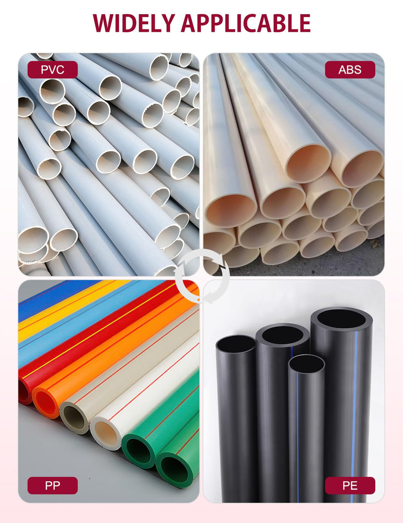 9In1 PVC Pipe Deburring Tool with Adjustable Chamfer Depth, PVC Pipe Chamfer Tool for 0.5"-4" Plastic Pipes (PVC/CPVC/ABS/PP/PE), PVC Pipe Reamer for Leak-Free Connections