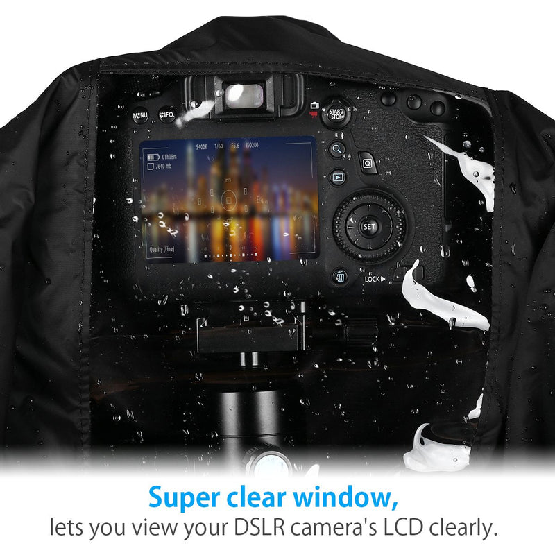 [Australia - AusPower] - Powerextra Professional Waterproof Camera Rain Cover Protector for Nikon Sony Pentax and Other Digital SLR Cameras, Great for Rain Dirt Sand Snow Protection (Black) 