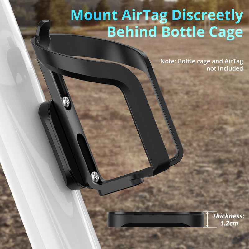 [Australia - AusPower] - Bike Mount for AirTag, Waterproof Protective Aluminum Alloy Holder Hides AirTag Under Bicycle Bottle Cage, Bike GPS Tracker, Anti-Theft and Anti-Shake (Security Screws & Allen Key Included) 