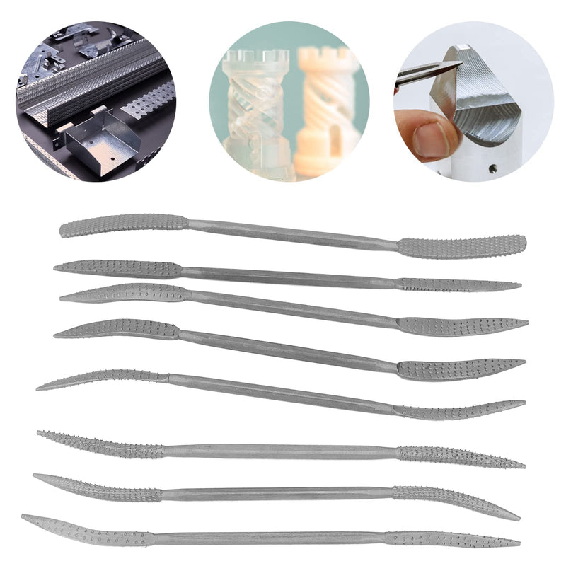 [Australia - AusPower] - 8PCS Wood Files and Rasps, Double Ended Riffler Wood Rasp File Set Riffler File Set Wood Files for Woodworking 