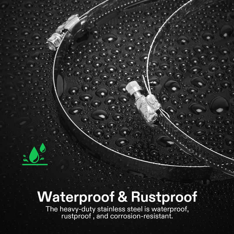 [Australia - AusPower] - VIVOSUN Stainless Steel Air Ducting Clamps, 4/6/8/12 Inch Adjustable Hose Clamps with Worm Drive for Ducting, Heating, Cooling, Exhaust, and Ventilation (Pack of 2) 2 Pack 4 Inch 