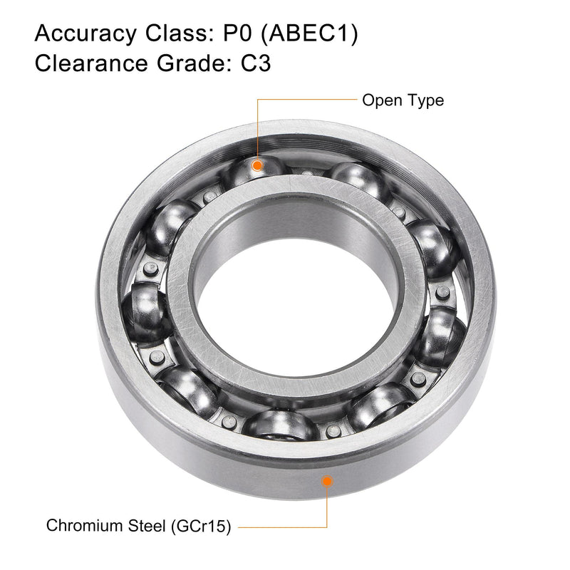 [Australia - AusPower] - uxcell 6208 Deep Groove Ball Bearings 40mm Bore 80mm OD 18mm Thick C3 Open Type Chrome Steel 40x80x18mm 