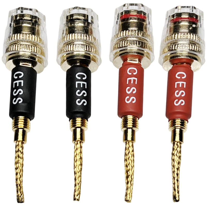 [Australia - AusPower] - CESS-220 Pin Banana Plug to 4mm Female Banana Jack/Speaker Wire, 4 Pack (Braided-Type to 4mm) Braided-type to 4mm 