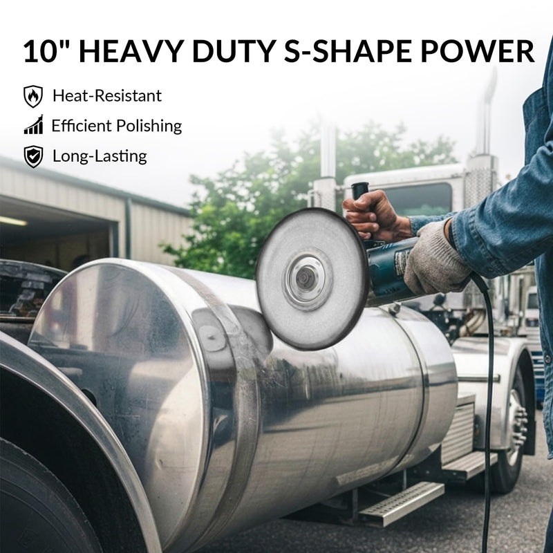 10" S-Shape Fine Airway Buffing Wheel with 5/8" Arbor Flange-Free Hub, Buffing Wheels for Angle Grinder, Polishing Wheels for Mirror Finish on Aluminum Stainless Steel Truck Wheels Rims