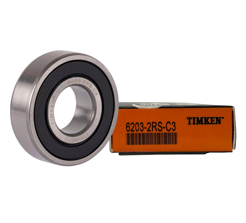 [Australia - AusPower] - 2PACK TIMKEN 6203-2RSC3 17x40x12mm Double Rubber Seal Bearings C3 Clearance Pre-Lubricated and Stable Performance and Cost Effective Bearings 