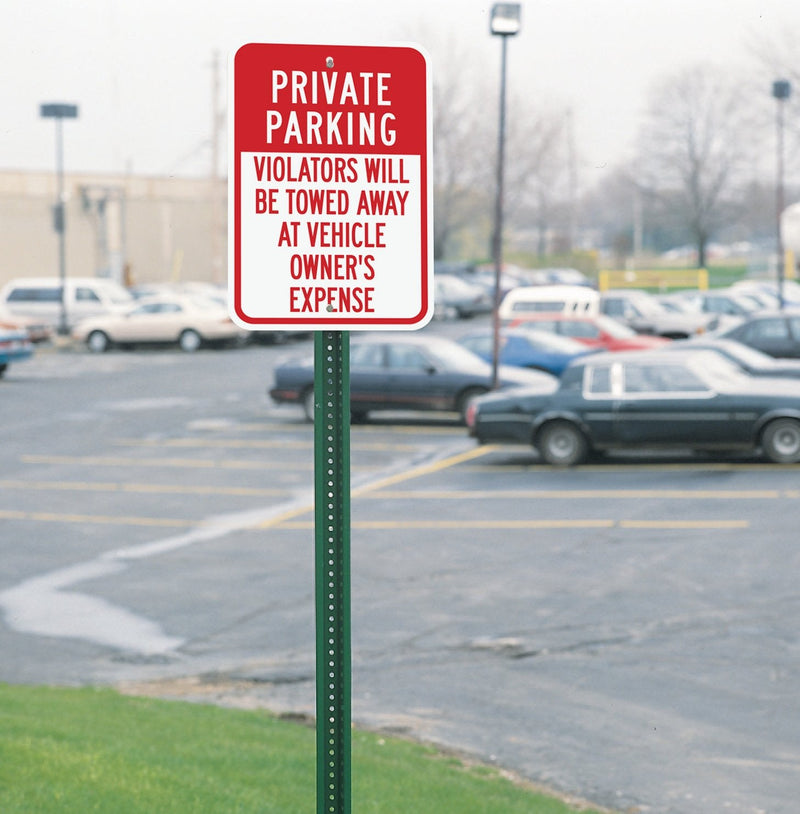 Brady 124366 Traffic Control Sign, Legend "Private Parking Violators Will Be Towed Away At Vehicle Owner's Expense", 18" Height, 12" Width, Red on White
