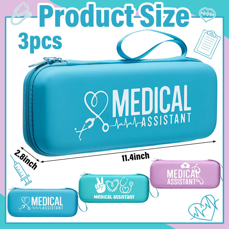 [Australia - AusPower] - Aliceset 3 Pcs Stethoscope Case Christmas Medical Assistant Gift Nursing School Essentials Stethoscope Bag with Mesh Pockets for Nurse Gift Hard Organizer Portable Travel Storage for Vet Medical Nurse 