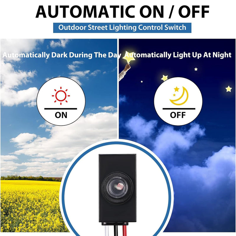 Greluma 2Pcs Dusk to Dawn Sensor Outdoor Lighting 120-277V Photoelectric Switch Photocell Light Sensor for Most Outdoor Lighting Fixtures