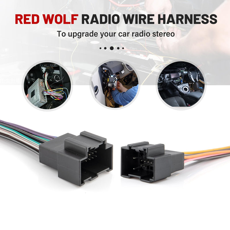 [Australia - AusPower] - RED WOLF Radio Wiring Harness w/Antenna Adapter Compatible with 2006-2013 GM GMC Sierra Chevy Impala Buick Cadillac Install Aftermarket Stereo CD Player Receiver Wire Cable Adapter 