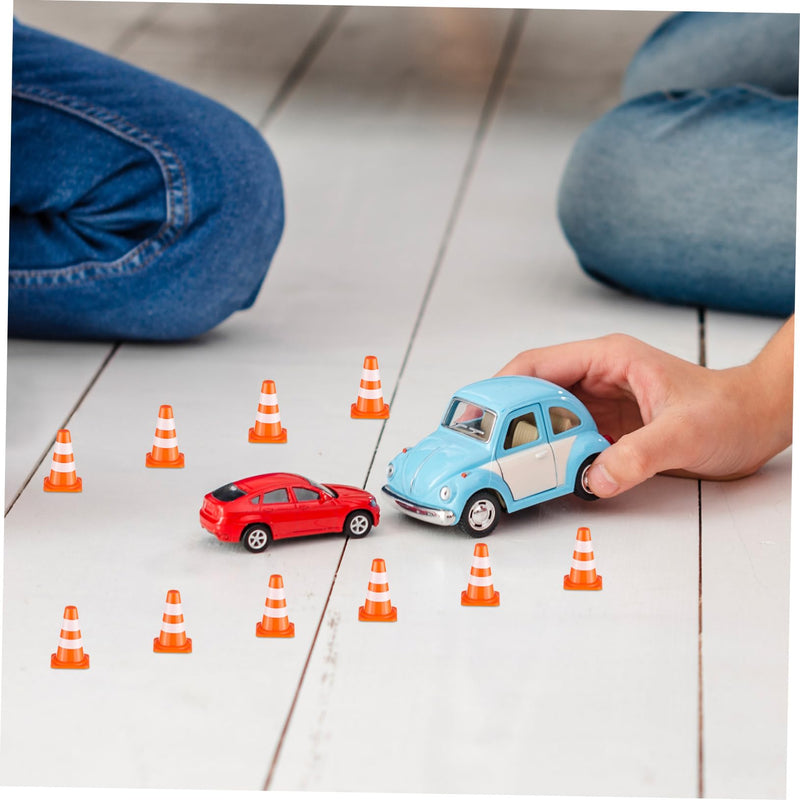[Australia - AusPower] - NUOBESTY Mini Traffic Cones 50Pcs Miniature Traffic Cones Mini Traffic Signs Barricades Signs Traffic Scene Roadblock Toys Road Sign Models Kids Pretend Toys Christmas Toy Traffic Cones 