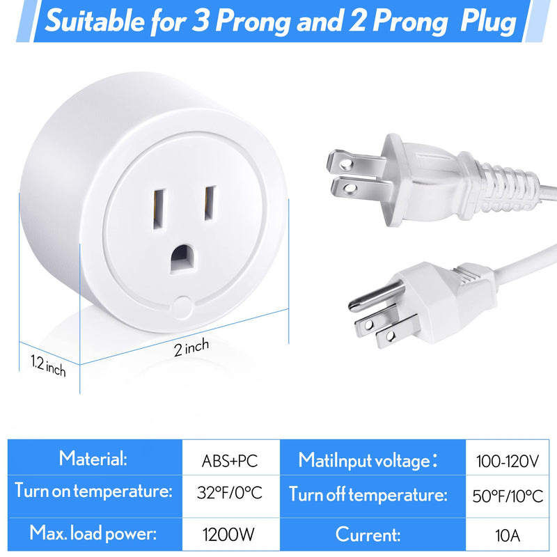 [Australia - AusPower] - 4 Pieces Thermostatically Controlled Outlet, On at 32°F/Off at 50 °F Thermostat Plug Outlet for Winter Chicken Water Coop Heater, Temperature Controllers for Bird Bath Deicer Outdoor 4 
