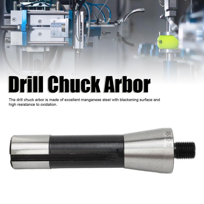 [Australia - AusPower] - Drill Chuck Arbor R8 Shank to 1/2in Threaded 20mm Length Manganese Steel Mill Arbor Adapter 