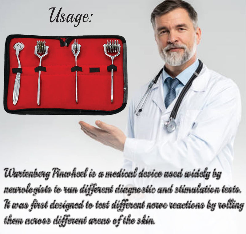 Special Edition Pinwheel WARTENBERG Neurological Sensory Diagnostic, 1,3,5,7 Set with Case