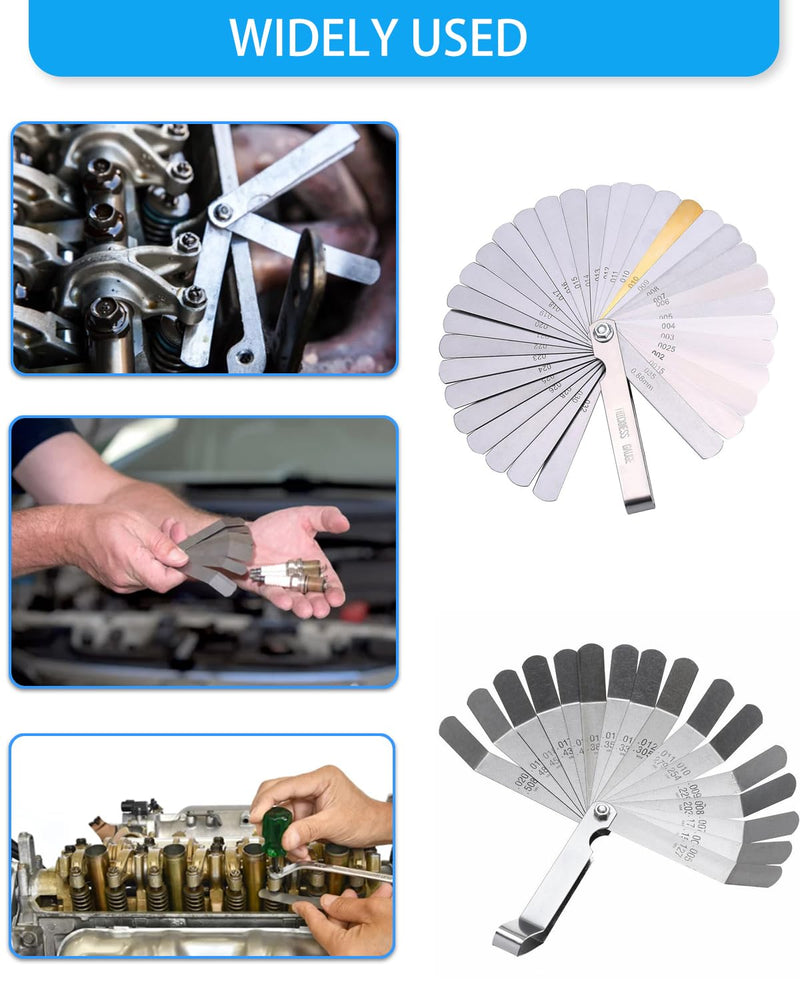 [Australia - AusPower] - Feeler Gauges - 32 Blades Feeler Gauge Set Stainless Steel Dual Marked Metric and Standard SAE - Valve Thickness Gauge (32-Blade Tapered Feeler Gauge) 32-BLADE TAPERED FEELER GAUGE 