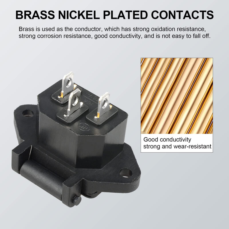 [Australia - AusPower] - QTEATAK 2 Pcs AC 250V 10A IEC 320 C14 Panel Mount Plug Adapter Power Connector Socket with Spring Cover 