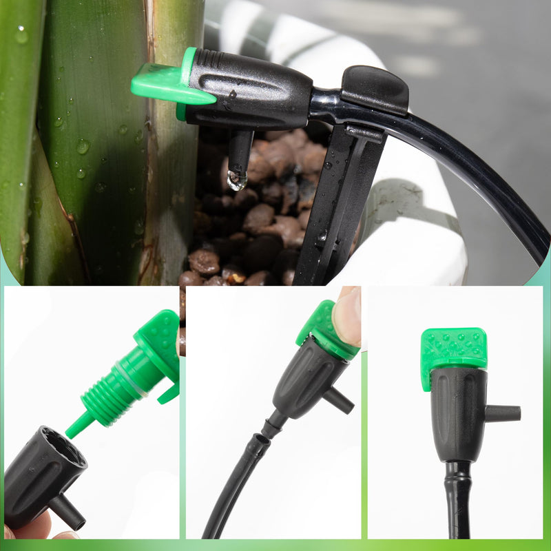 [Australia - AusPower] - 50 Pcs Adjustable Water Flow Irrigation Dripper, 360 Degree Rotatable Drip Emitters Irrigation System Drippers for 1/4 Inch Tubing Watering Dripper for Garden Lawn Plants Succulents Flower Irrigation 50PCS Dripper 