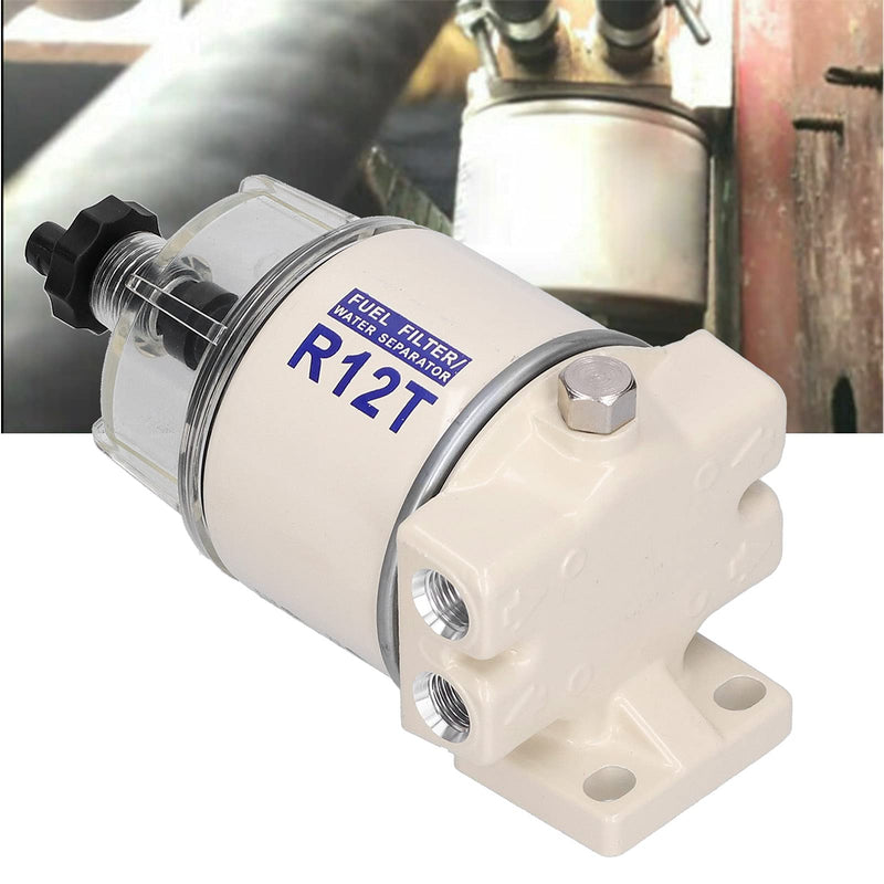 [Australia - AusPower] - Aramox Fuel Filter Water Separator, Marine Spin-On Fuel Filter Water Separator 30 GPH Flow Rate with Self-Bleeding Drain R12T Replacement 