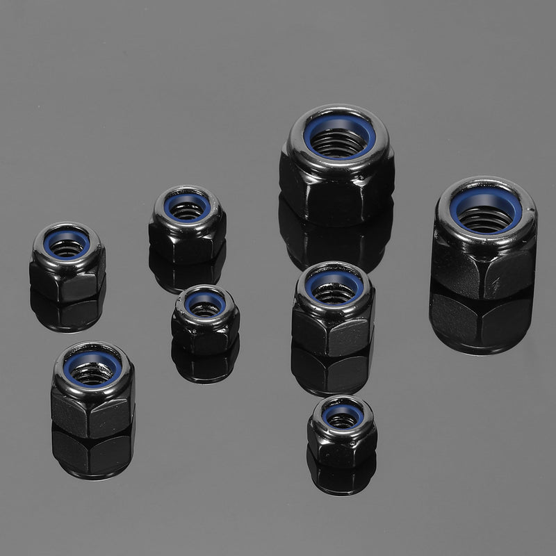 [Australia - AusPower] - M6 x 1.0mm Nylon Insert Hex Lock Nuts 50Pcs 304 Stainless Steel Locknuts, Hex Drive, Black Oxide by SG TZH M6 50 