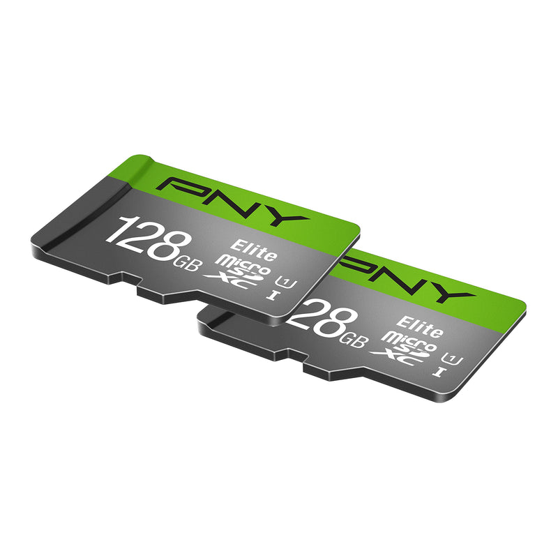 [Australia - AusPower] - PNY 128GB Elite Class 10 U1 microSDXC Flash Memory Card 2-Pack - 100MB/s, Class 10, U1, Full HD, UHS-I, micro SD FLASH CARD - 2 PACK 