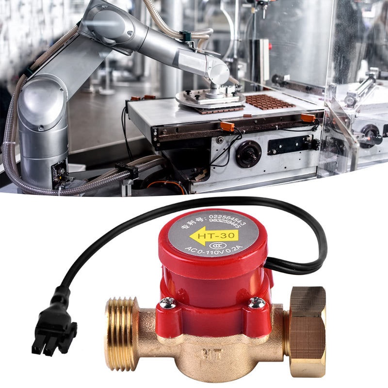 [Australia - AusPower] - Water Flow Switch, HT 30 AC 0 to 110V G3/4"-3/4" Thread Sensor Switch, Water Control Switch Sensor Electronic Pressure Automatic Control Switch for CO2 Laser Tube Protecting 