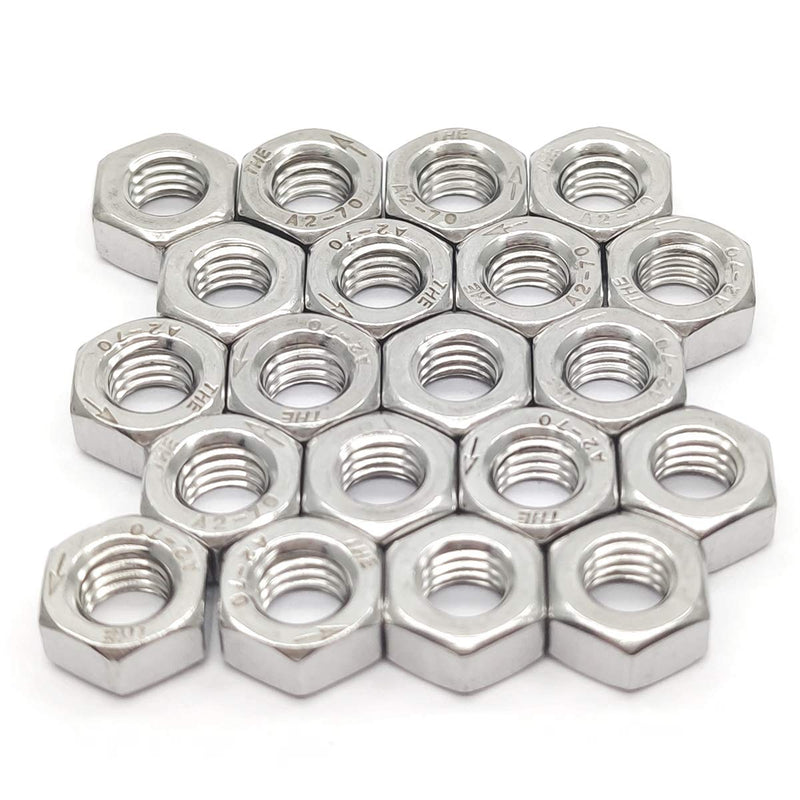 [Australia - AusPower] - M6X1.0mm 304 Stainless Steel Left Hand Thread Hex Nuts Reverse Nuts 20pcs M6X1.0mm 